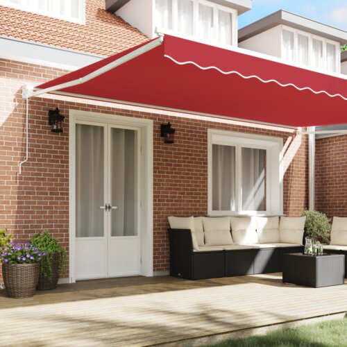 vidaXL ročna zložna tenda rdeča 500x300 cm, zamenjava tkanine za tenda 5x3 m rdeča Cene