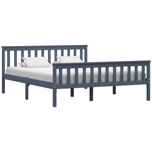 VidaXL Okvir za krevet od masivne borovine sivi 160 x 200 cm Slike