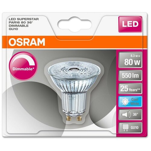 Osram LED SIJALICA GU10 DIMABILNA 8.3W NW 4000K 36 Cene