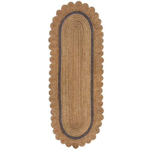 Flair Rugs Siv/naraven ročno tkan tekač iz jute 80x230 cm Grace Grey – Cene