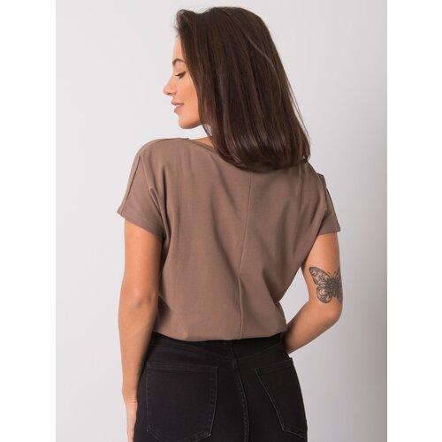BASIC Feel Good T-shirt-RV-TS-4832.11P-brown Slike