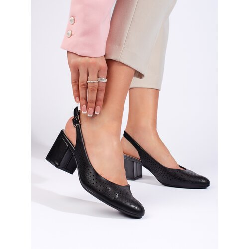 Sergio Leone Openwork black pumps on a stiletto heel by Cene