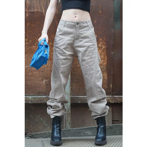 Madmext Stone Colored Straight Fit Cargo Pants