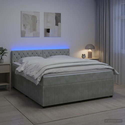 Boxspring krevet s madracem Svjetlosiva 140 x 200 cm Baršun Cene