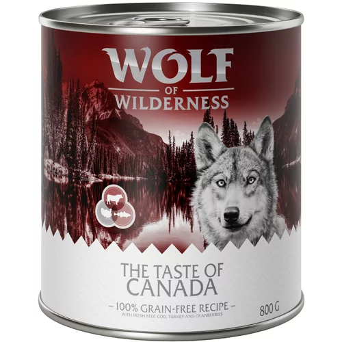 Wolf of Wilderness "The Taste Of" 6 x 800 g - Canada - govedina, puran, polenovka
