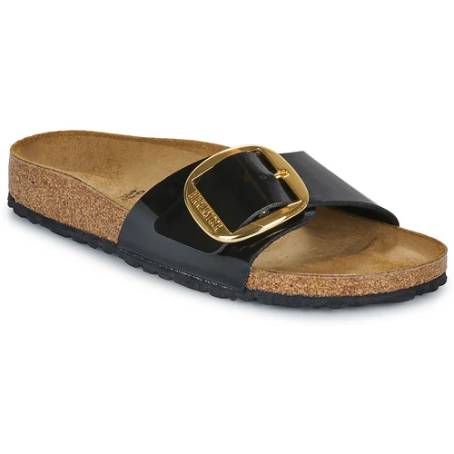 Birkenstock Madrid Big Buckle BF Patent Black Gold Crna