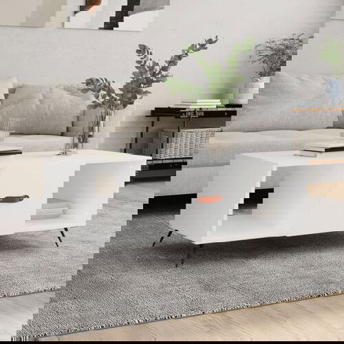 VidaXL Klubska mizica bela 102x50x40 cm inženirski les Slike