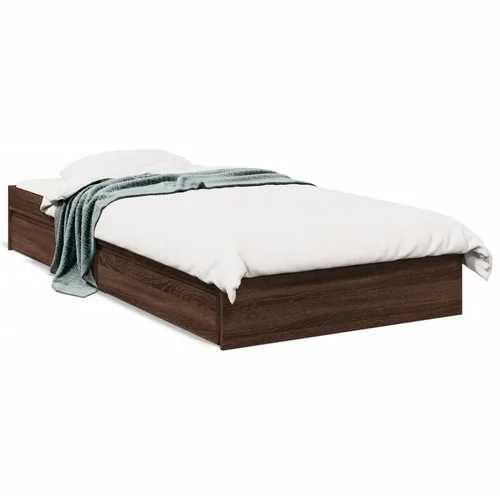  Okvir kreveta s ladicama boja smeđeg hrasta 90x190 cm drveni