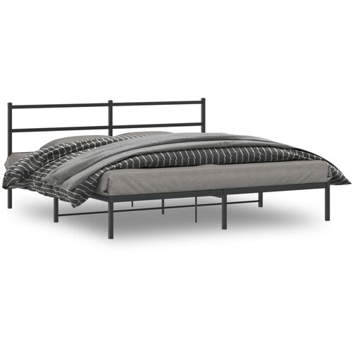  Metalni okvir za krevet s uzglavljem crni 180x200 cm Cijene