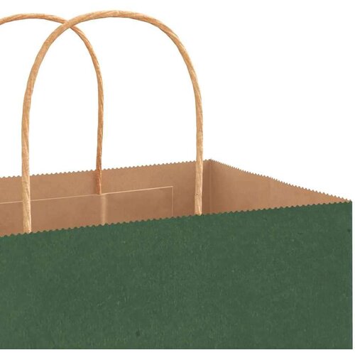  Papirnate vrećice 250 kom s ručkama zelene 45x17x48 cm Slike
