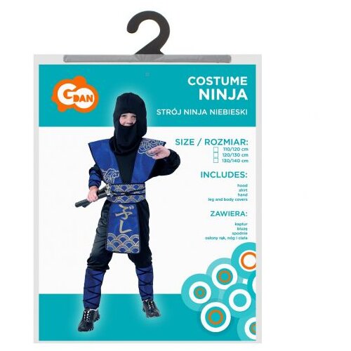  Kostum Ninja, modra barva - velikost 110-120 Cene