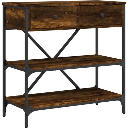 Maison Chic konzolna miza - miza ob steni dimljen hrast 75x34,5x75 cm inženirski les, (21786192) Cene