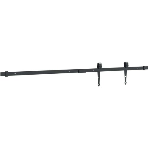 Mini set za klizna vrata ormarića crni 122 cm ugljični čelik Slike