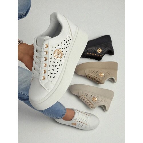 Resti Aurelia Bianca – White Platform Sneakers Ecru Cene