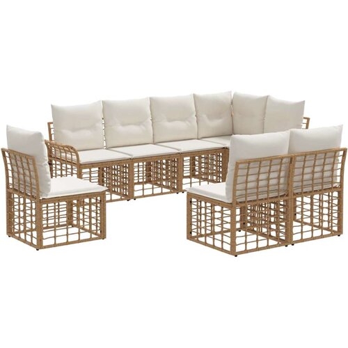  Set vanjskih sofa 8 pcs Prirodna i krema bijela Poliester Cijene