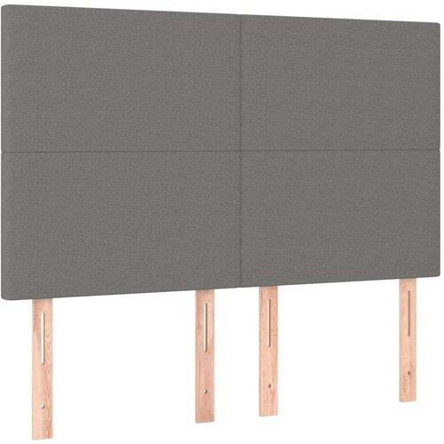  Krevet s oprugama i madracem tamnosivi 140x190 cm od tkanine Slike