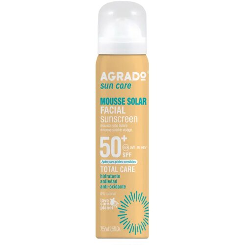 AGRADO Vodootporna pena za lice za sunčanje Mousse Solar SPF50, 75 ml Slike