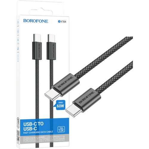 Borofone USB kabl za smartphone BX104 Primo, Type-C, 60W, 3A, 1m, Crni Slike