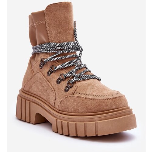 Kesi Women's Suede Lace-up Shoes Dark Beige Acorn Cijene