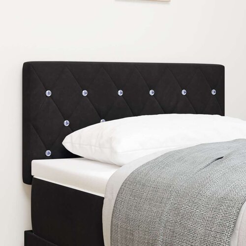 VidaXL Naslon za glavu s kristalnim gumbima tufted crni 80 cm bar&amp;scaron;un Slike