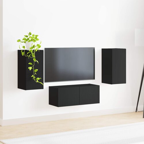  Set TV komoda 6 kom. Crna Konstruirano drvo Slike