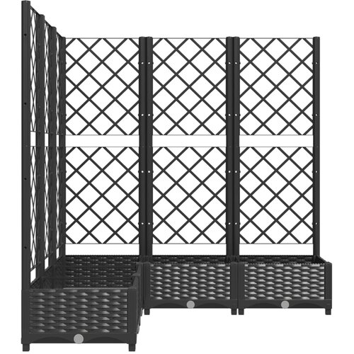  Vrtna sadilica s re&amp;scaron;etkom crna 120 x 120 x 121,5 cm PP Slike