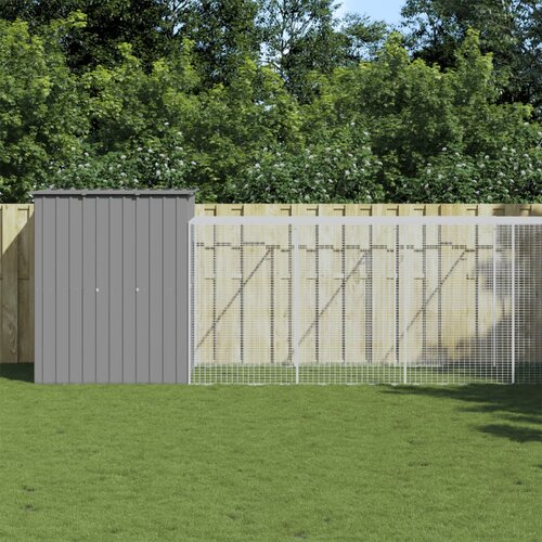 vidaXL Kavez za kokoši s igralištem svjetlosivi 165x863x181 cm čelični Cijene