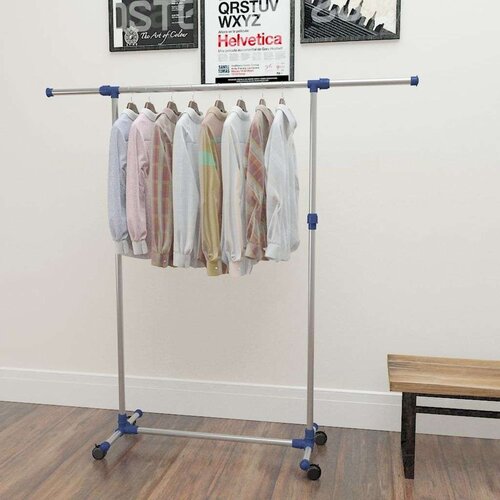 VidaXL podesivi stalak za odjeću od nehrđajućeg čelika 165x44x150 cm Slike