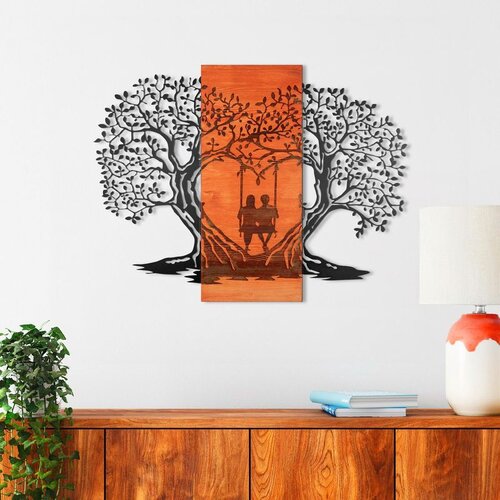 Wallxpert Sogno Forestale -4 RedBlack Decorative Wooden Wall Accessory Cene