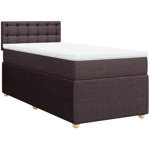 vidaXL Box spring postelja z vzmetnico temno rjav 90x190 cm blago, (21291862) Cene