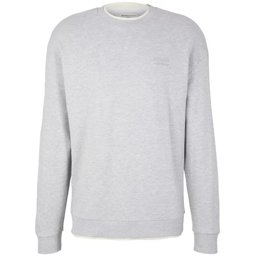 Tom Tailor Sweater majica svijetlosiva / bijela