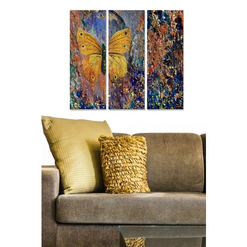 Wallity MDF132235475 Multicolor Decorative MDF Painting (3 Pieces) Cene