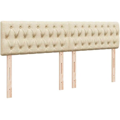 VidaXL Otomanski krevet s madracem krem 200x200 cm tkanine Slike