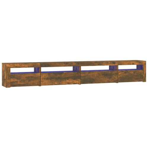 Maison Chic TV omarica - TV stojalo - Televizijska omarica z LED lučkami dimljeni hrast 270x35x40 cm, (21698974) Cene