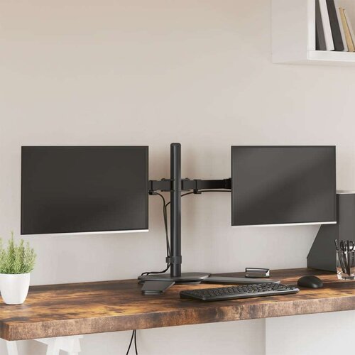  Dvojni nosilec za monitor črno jeklo VESA 75/100 mm, (21007404) Cene
