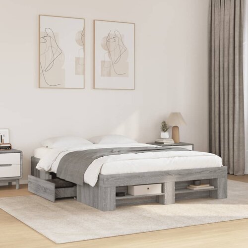 Furnova Posteljni okvir siva sonoma 120x190 cm inženirski les, (21936461) Slike