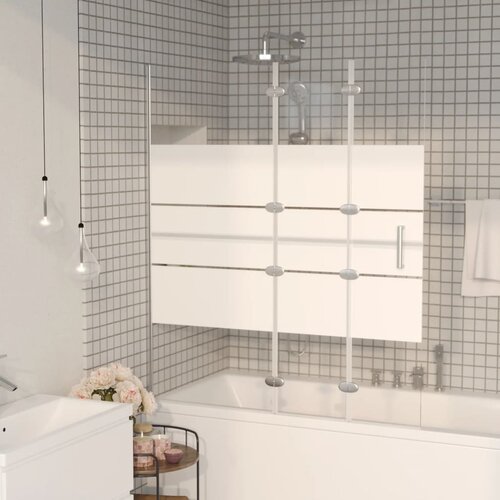  Sklopiva pregrada za tu&scaron; ESG 120 x 140 cm bijela Cijene