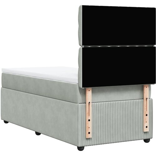 Box spring krevet s madracem svjetlosivi 100x200 cm bar&amp;scaron;unasti Slike