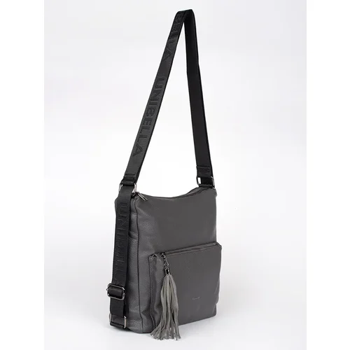 Shelvt Grey women&#039;s backpack bag with tassels