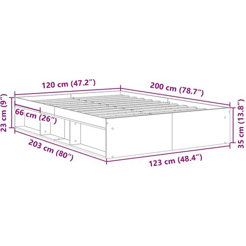  Okvir za krevet crni 120 x 200 cm Slike
