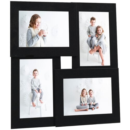 VidaXL Foto okvir za 4x(10x15 cm) fotografije črn MDF Slike