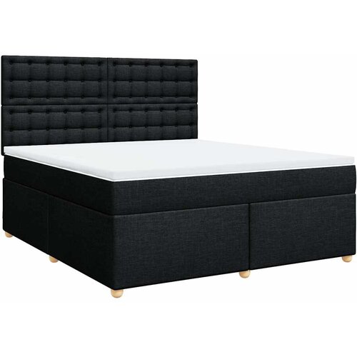  Krevet s oprugama i madracem crni 180x200 cm od tkanine Slike