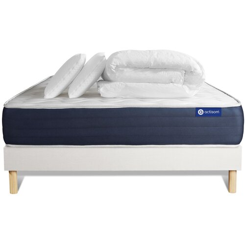ACTISOM Kompletni paket za posteljo - Vzmetnica 200x200 cm + Vzmetnica z letvami (komplet) + 2 vzglavnika + Prevleka - Actimemo Sleep, (21614263) Cene