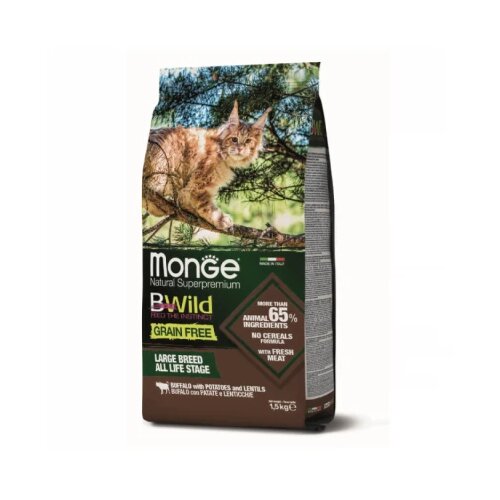 BWild monge grain free cat all life stage buffalo with potatoes and lentils 1.5 kg Cene