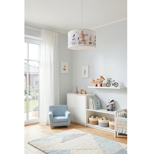  Brilagi - LED dečiji luster na sajli BOBO 1xE27/10W/230V prečnika 35 cm bela/sa životinjama Slike