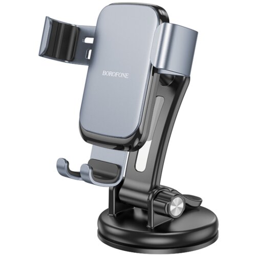  Univerzalni auto držač nosač za mobitel BOROFONE BH95 Warrior gravity car center console black metal gray Cijene