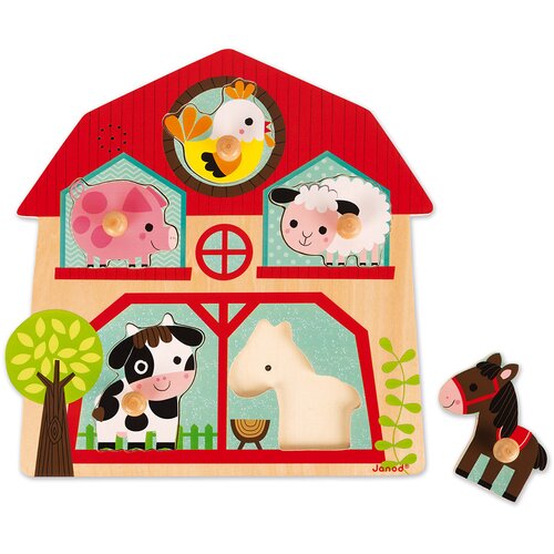 Janod drvena glazbena slagalica farm friends Slike