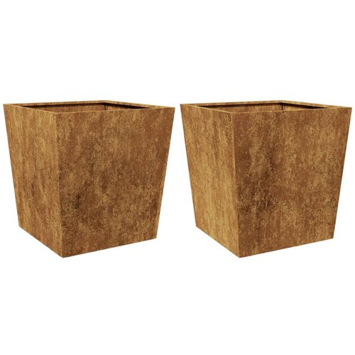 Maison Chic Cvetlično korito - Cvetlični Lonec 2 kosa 50x50x50 cm Weathering Steel, (21789017) Cene