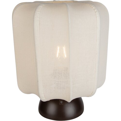 QAZQA Japandi tafellamp donker brons met beige kap - Nori Slike