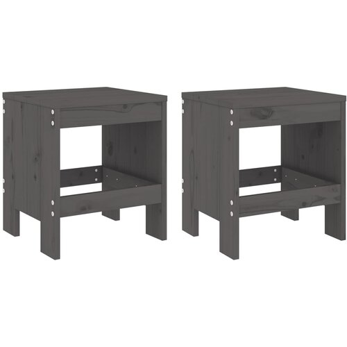 Maison Chic Vrtni stolček - Vrtni stoli 2 kosa siva 40x36x45 cm trdna borovina JS803, (21877812) Slike